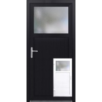 Stranska vhodna vrata iz umetne mase 98 cm x 198 cm K504 levo bela/antracit
