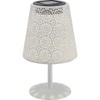 Solarna namizna svetilka s cvetličnim vzorcem LED bela Ø 12 cm x 20,5 cm