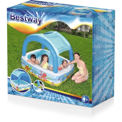 Bestway Otroški bazen Canopy Play s streho 140 cm x 140 cm
