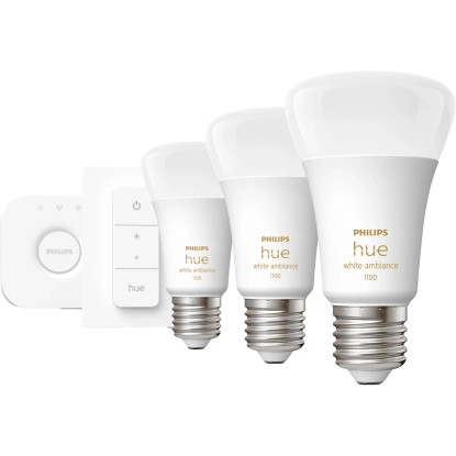 Philips Hue 3-delni začetni komplet White Ambiance E27 z zatemnilnikom 800lm 75W
