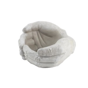 Posoda za rože v obliki sklenjenih dlani