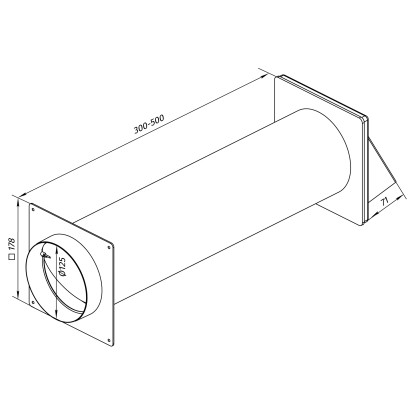 Teleskopski stenski zračnik System Ø 125 mm z izpušno napo iz legiranega jekla