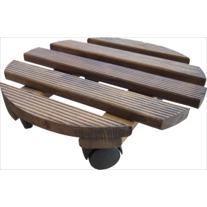 Premičen podstavek za rastline temno rjav, okrogel, Ø 30 cm