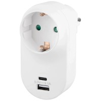 OBI Adapter za vtičnico z 2 priključkoma USB bel