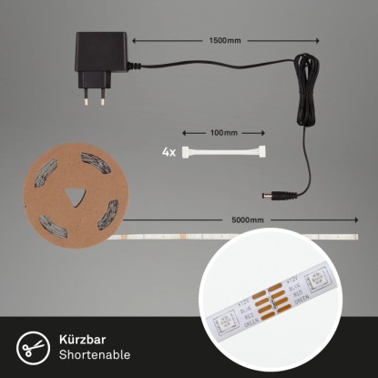 Briloner Gibljiv LED-trak 5 m samolepilen večbarven