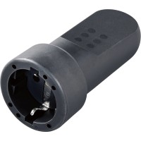 LUX-TOOLS Gumijasta vtičnica črna