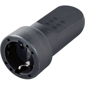 LUX-TOOLS Gumijasta vtičnica črna