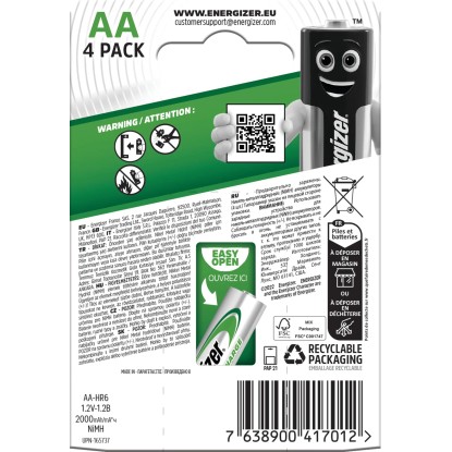 Energizer Baterija Power Plus AA Mignon 2000 mAh 4 kosi