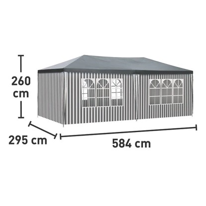 Paviljon Mazeppa belo zelena 260 cm x 584 cm x 295 cm