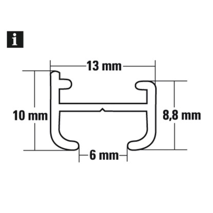 Gardinia Aluminijasto vodilo bela barva 150 cm