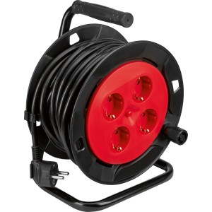 Kabelski boben H05VV-F 3G1,5 črno-rdeč 12 m