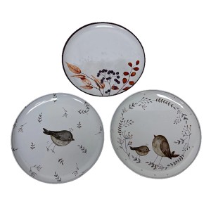 Boltze Okrasni krožnik Wrennie 3 vrste sortiran Ø 20 cm