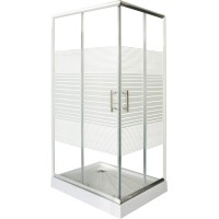 Kabina za prho Oglata Krom 90x90x190 cm
