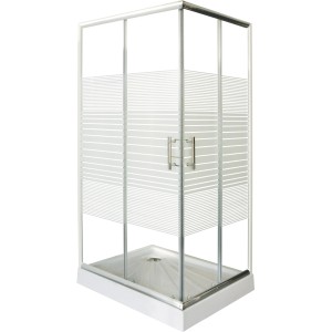 Kabina za prho Oglata Krom 90x90x190 cm