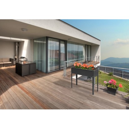 Floraworld Visoka greda Season 100 cm x 40 cm x 80 cm antracitne barve