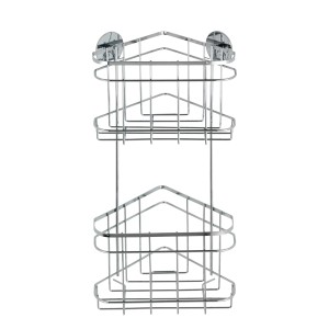 Wenko Turbo-Loc Kotni regal 2 etaži Legirano jeklo sijajno
