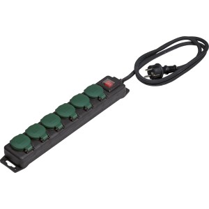 Namizni električni razdelilnik s 6 vtičnicami in stikalom