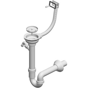 LIV Sifon za pomivalno korito enojni rešetka Ø 115 mm pravokotni preliv