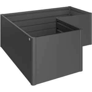 Biohort Kovinska visoka greda L temno siva-kovinska 201 cm x 201 cm x 77 cm