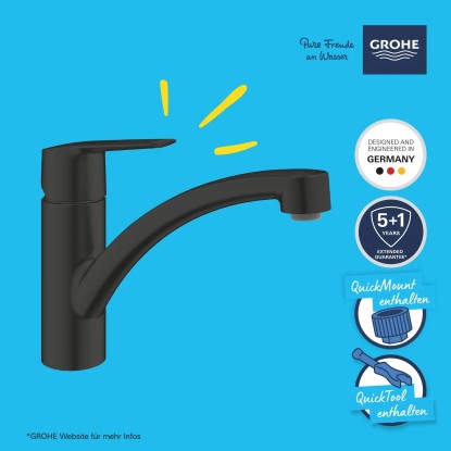 Grohe QuickFix Enoročna armatura za pomivalno korito Start črna
