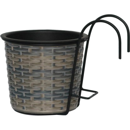Balkonski lonec poliratan antracit-bež 19 cm x 19 cm x 22 cm