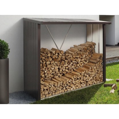 Biohort Regal za drva WoodStock vel. 230 x 229 x 102 cm kremenčevo siva-kovinska