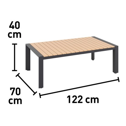 Sedežna garnitura Branford 4-delna aluminij-jeklo-les antracitno-bež