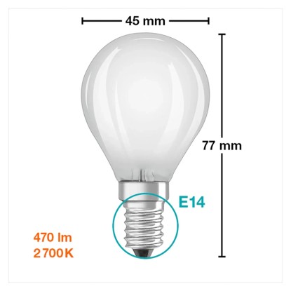 Osram LED-svetilka Base v obliki kapljice E14/4 W (470 lm) toplo bela 2 kos