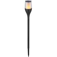 Solarna LED-svetilka vbodna z učinkom plamena 7,5 cm x 7,5 cm x 64,5 cm črna