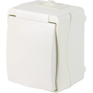 Vtičnica za vlažne prostore enojna IP44 bela