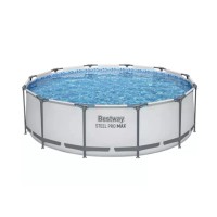 Bestway Bazen Steel Pro MAX okrogel svetlo siv Ø 366 x 100 cm