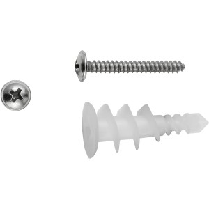 LUX-TOOLS Plastični vložek za mavčne plošče z vijakom Ø 14 mm x 32 mm 4 kosi