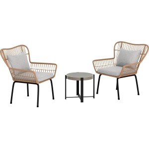 Komplet balkonskega pohištva Norwalk siv 3-delni