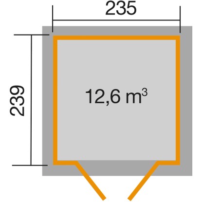 Weka 5,62 m² Lesena vrtna hiška 265 vel. 3 rdeča
