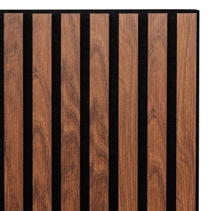 Akustični panel MDF oreh/črni filc 60 x 2,1 x 60,5 cm
