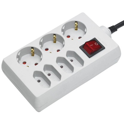 Podaljšek z vtičnicami DUO H05VV-F 3G1,5 bel 1,4 m