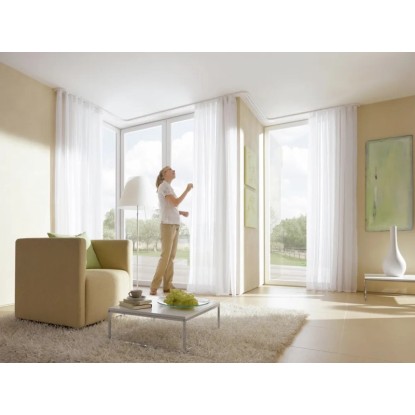 Gardinia Tračno vodilo za zavese 2-kanalna GE2 Bela 180 cm