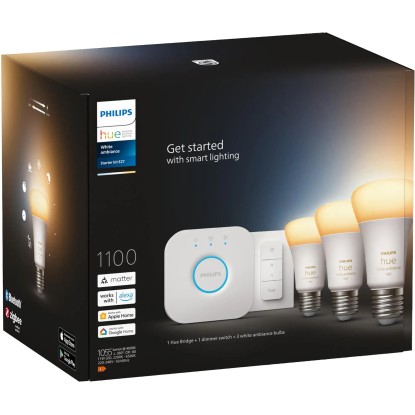 Philips Hue 3-delni začetni komplet White Ambiance E27 z zatemnilnikom 800lm 75W