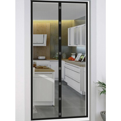 Magnetna zavesa proti mrčesu 100 cm x 220 cm Črna