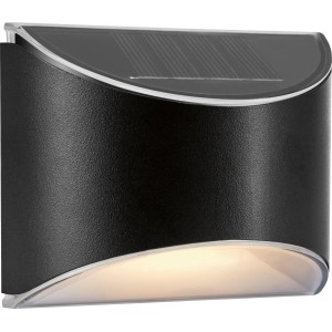 Solarna stenska LED-svetilka črna 2 kosa