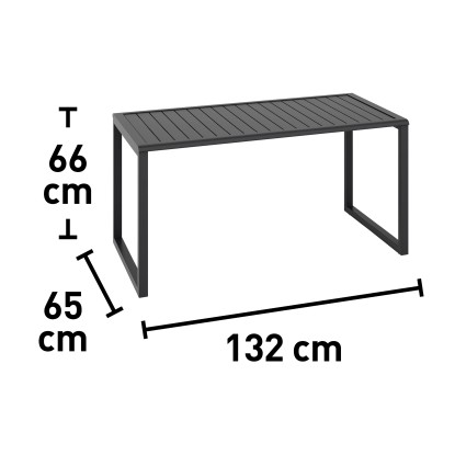 Sedežni in jedilni komplet Tamworth 4-delni aluminij antracitno siva