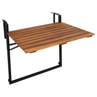 FSC Balkonska viseča miza Vinto jeklo akacija naoljena 60 x 57 x 43 cm zložljiva