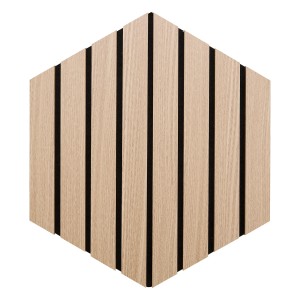 Akustični panel MDF hrast/črni filc 26 x 2,1 x 30 cm 3 kosi