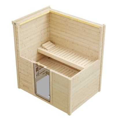 Weka Savna iz masivnega lesa Bergen Steklena vrata 198 x 148 x 203