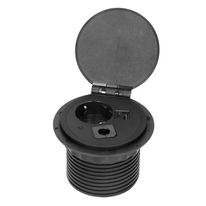 Orno Vgradna namizna vtičnica 2 USB vhoda z 1,8 m kablom črna