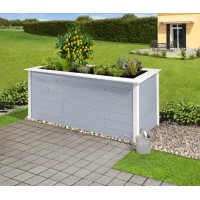 Weka Visoka greda Herba 81 cm x 205 cm x 80 cm Sivo-bela