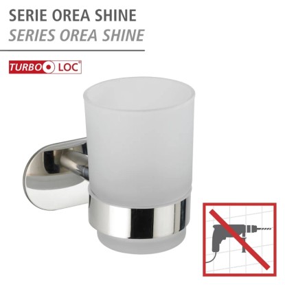 Wenko Držalo za lonček za zobne ščetke Turbo-Loc nerjavno jeklo Uno Orea Shine