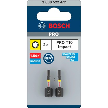 Bosch Vložni nastavki T10 Impact Control 2 kosa