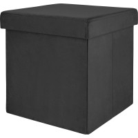 Zložljivi tabure Midnight Mystery 38 cm x 38 cm x 38 cm Črn