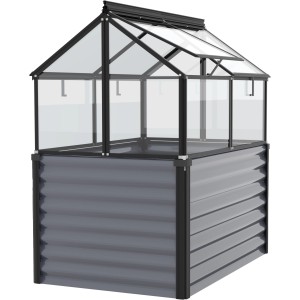 Vitavia visoka topla greda Gaia Jumbo ESG 4 mm Granitno-črna 83 x 122 x 135 cm